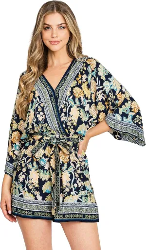 Flying Tomato Women's Juniors Boho Playsuit Printed Summer Romper
