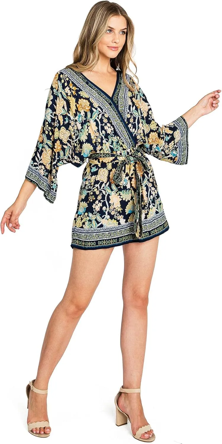 Flying Tomato Women's Juniors Boho Playsuit Printed Summer Romper