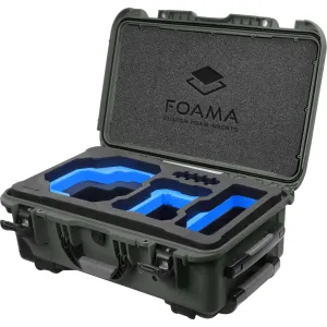 Foama Wheeled Carry-On Hard Case with Foam Insert for RED KOMODO-X (Olive/Red, 28.5L)