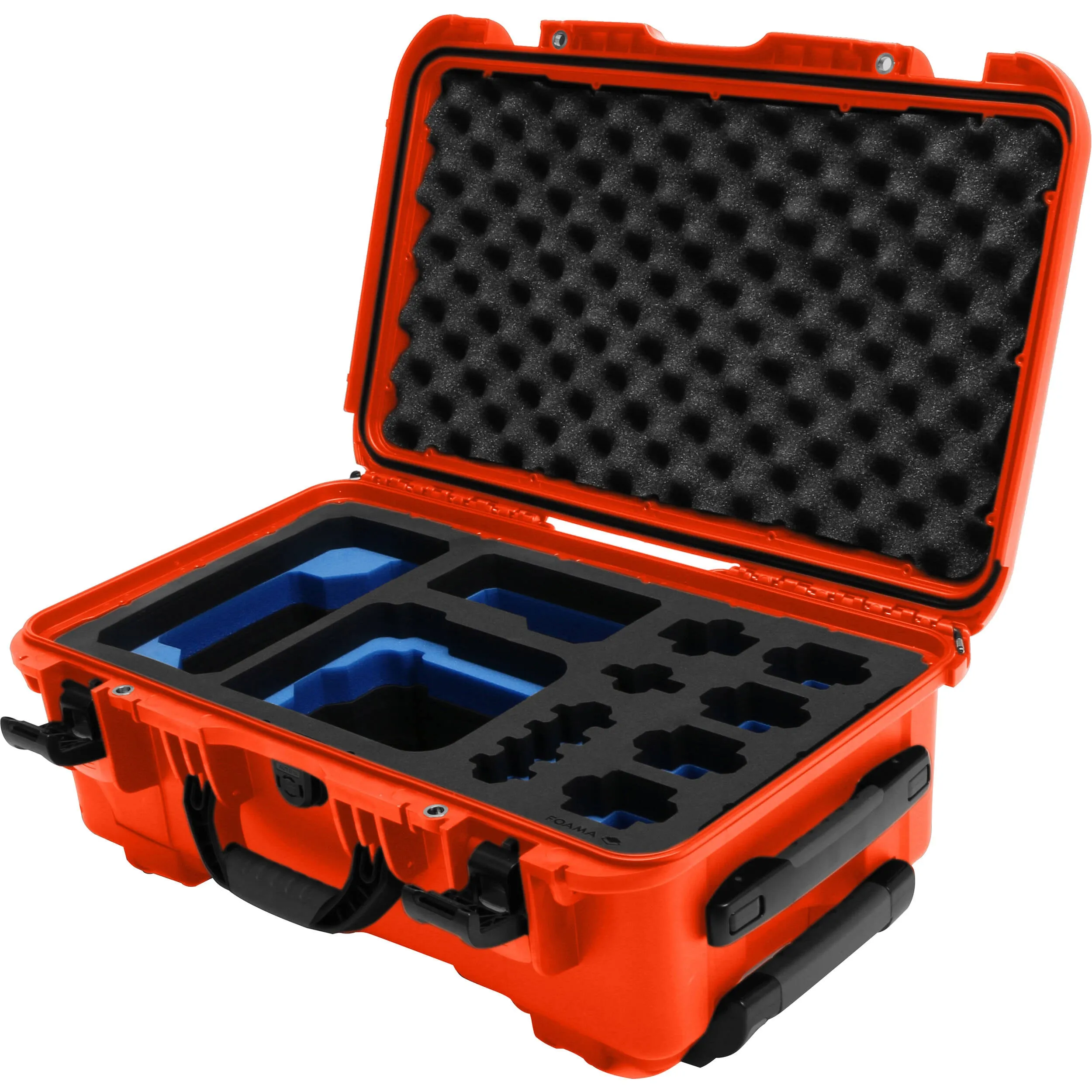 Foama Wheeled Carry-On Hard Case with Foam Insert for Sony FX-6 (Orange/Blue, 28.5L)