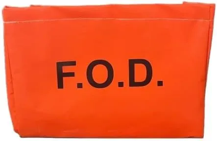 FOD Hanging Rectangular Bag with Straps - That Will Hang Conveniently At Your Work Area - Suitable for Aerospace, Aviation Industry - Help Eliminate Foreign Object Debris (Orange)
