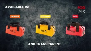 FOD Tool Bag for Small Tools - Well-Crafted Stitching, Perfect for Smaller Gear Suitable for Aerospace, Aviation Industry - Help Eliminate Foreign Object Debris (Orange)