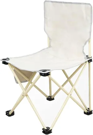 Folding Chair Ultra-Light Camping Chair Portable Folding Chair with Side Pockets Suitable for Camping Hiking,Picnic,Family Trips Outdoor Patio Lawn Picnic (Color : White, Size : 39 * 39 * 65CM)