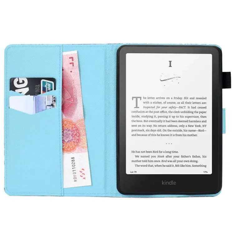 For Amazon Kindle Paperwhite (2024) Case Leather Card Holder Stand E