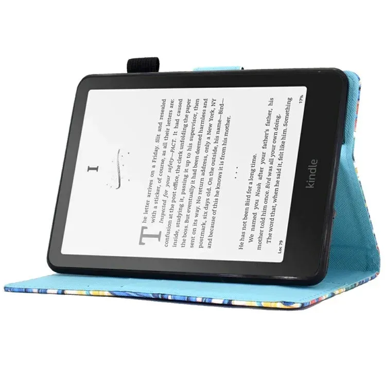 For Amazon Kindle Paperwhite (2024) Case Leather Card Holder Stand E