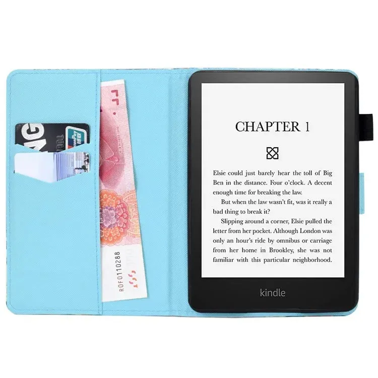 For Amazon Kindle Paperwhite (2024) Case Leather Card Holder Stand E