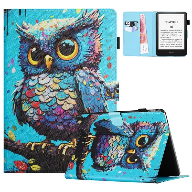 For Amazon Kindle Paperwhite (2024) Case Leather Card Holder Stand E