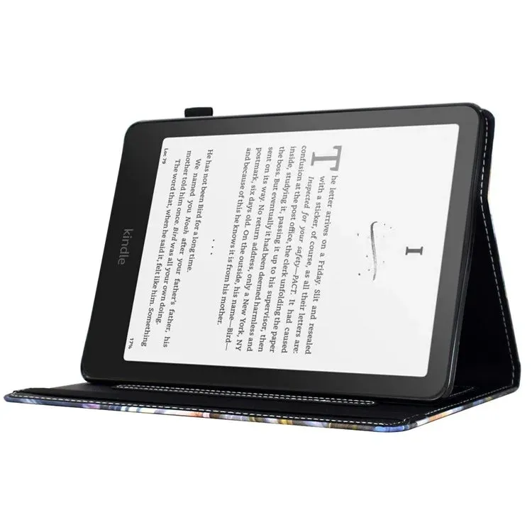 For Amazon Kindle Paperwhite (2024) Case Leather Card Holder Stand E