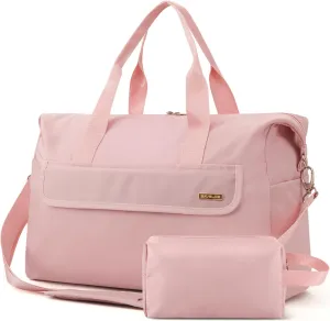 For Spirit Airlines Personal Item Bag 18x14x8 Travel Duffel Bag with Toiletry Bag & Wet Pocket Underseat Weekender Carry On Luggage for Women Men (Pink)