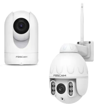 FOSCAM Home Security Camera R4S 4MP(2K) WiFi Camera & SD4 2k 4MP Outdoor Security Camera, 5G/2.4GHz WiFi PTZ with 4X Optical Zoom