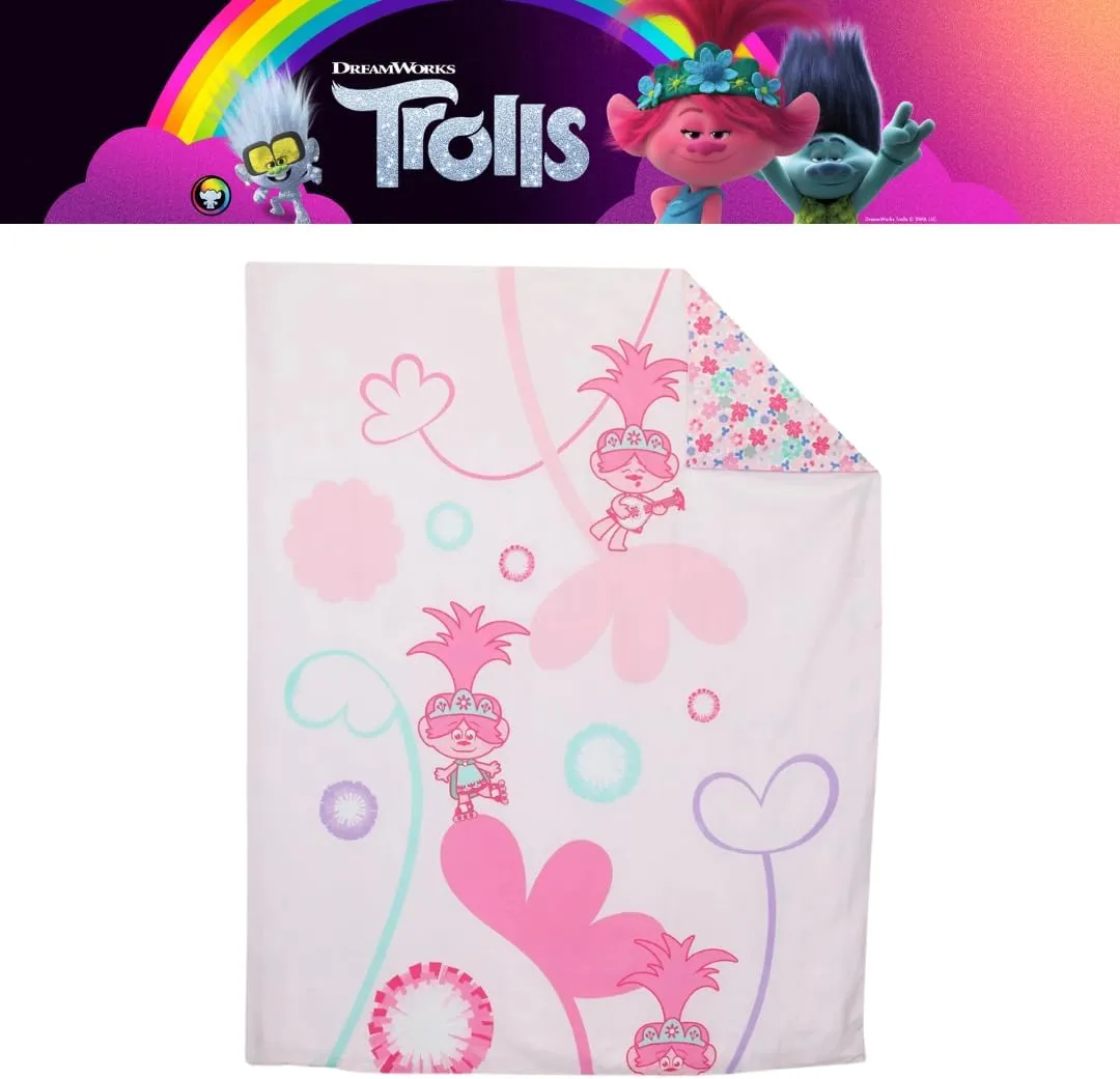 Franco Trolls Kids Bedding Super Soft Premium Organic Cotton Duvet Cover with Sham, 2 Piece Twin Size, (Officially Licensed Product)