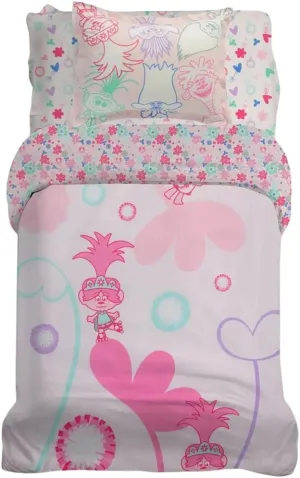 Franco Trolls Kids Bedding Super Soft Premium Organic Cotton Duvet Cover with Sham, 2 Piece Twin Size, (Officially Licensed Product)