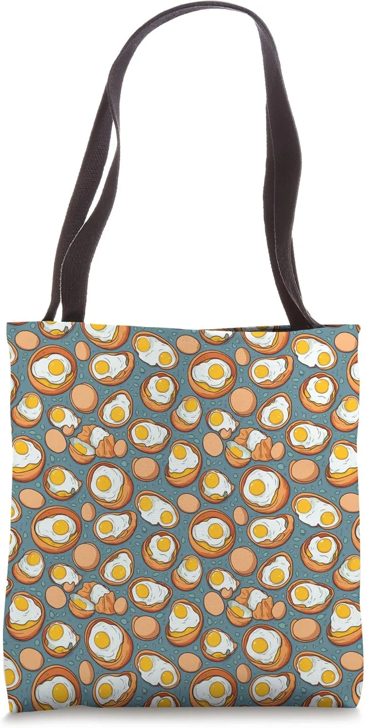 Fried Egg Pattern Tote Bag