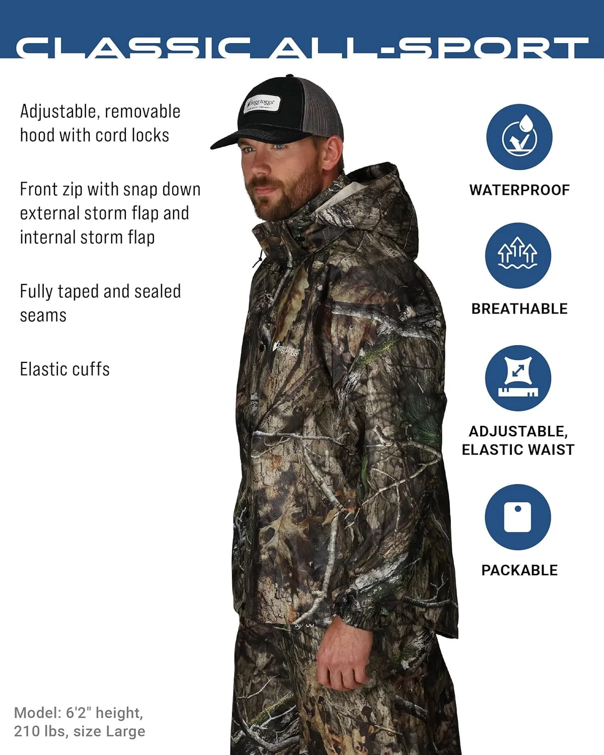 FROGG TOGGS Men's Classic All-Sport 3-Layer Waterproof Breathable Rain Suit