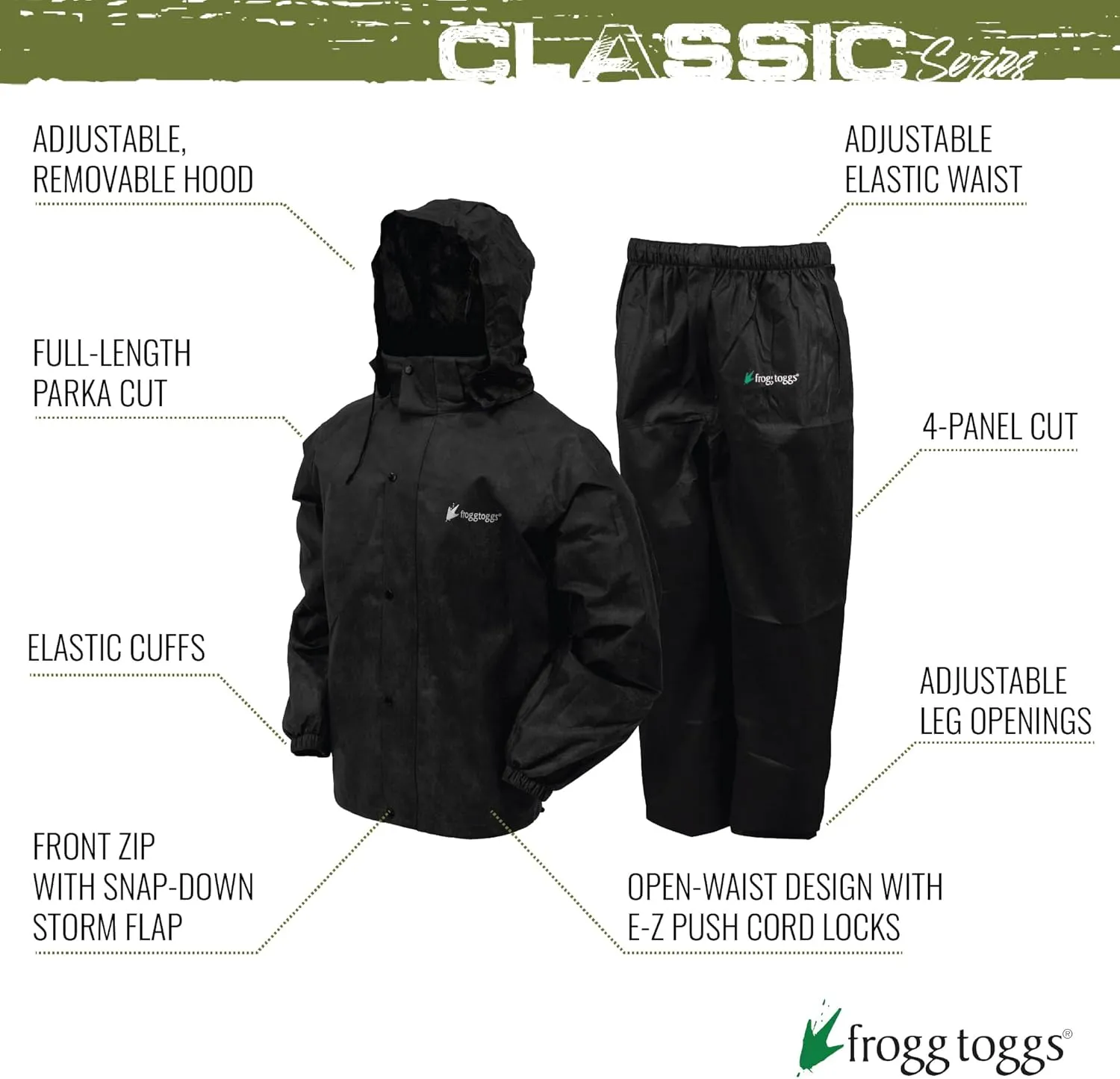 FROGG TOGGS Men's Classic All-Sport 3-Layer Waterproof Breathable Rain Suit