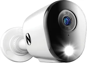 FTD4 Add On Wired 2K Deterrence Cameras with 2-Way Audio - 1 Pack - White