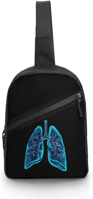 Funny Lung Sling Bag for Men Women Lightweight Crossbody Backpack Shoulder Bag for Sports And Outdoor