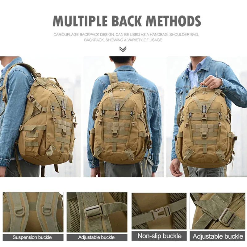 FURUKROA 40L Tactical Camping Backpack – Durable MOLLE Rucksack for Outdoor Adventures