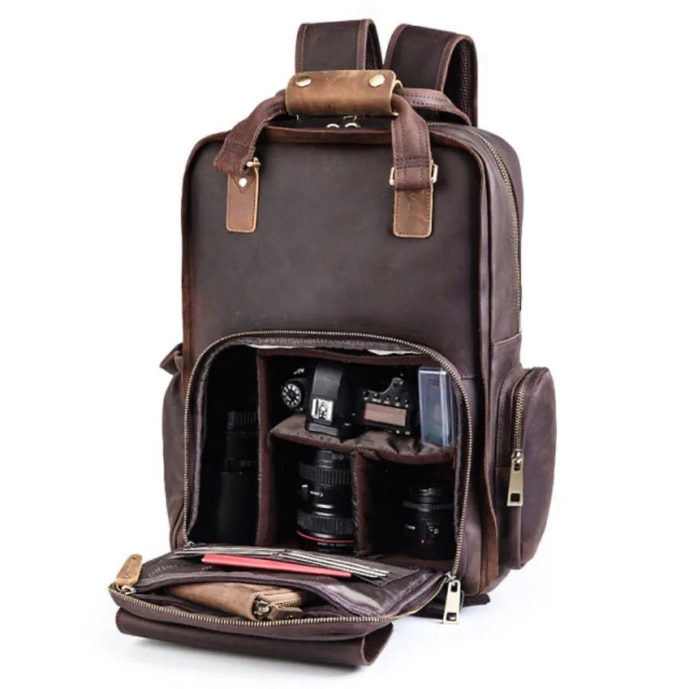 Gaetano Leather Camera Bag with Tripod Holder