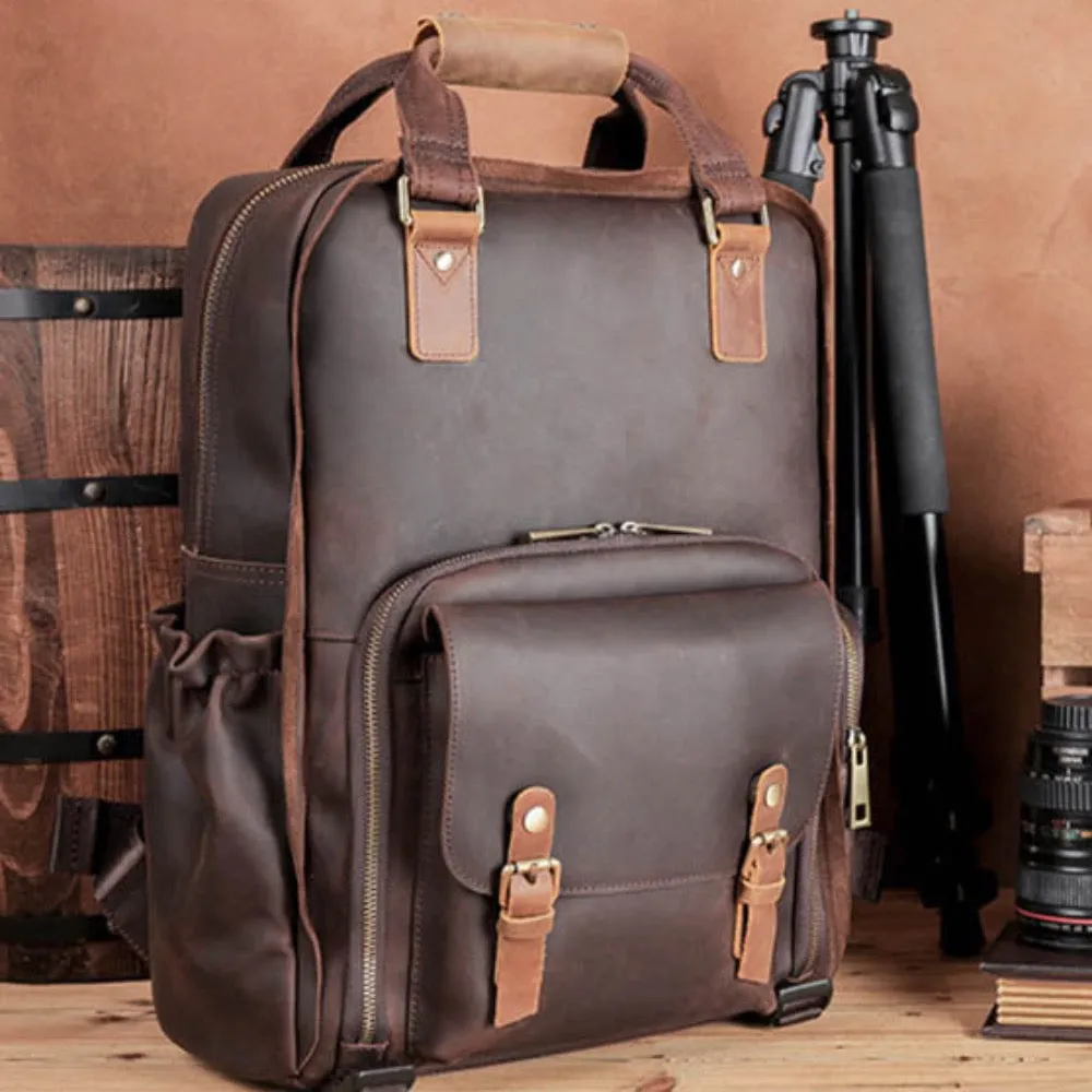 Gaetano Leather Camera Bag with Tripod Holder