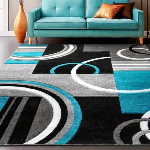 Galaxy Waves Blue Modern Rug