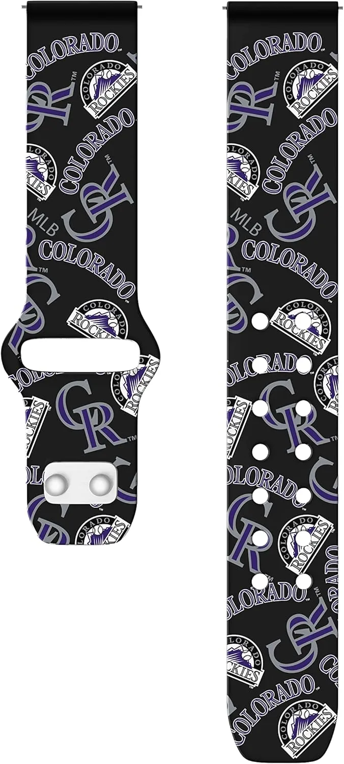 Game Time Colorado Rockies Quick Change HD Watch Band Compatible with Samsung and More