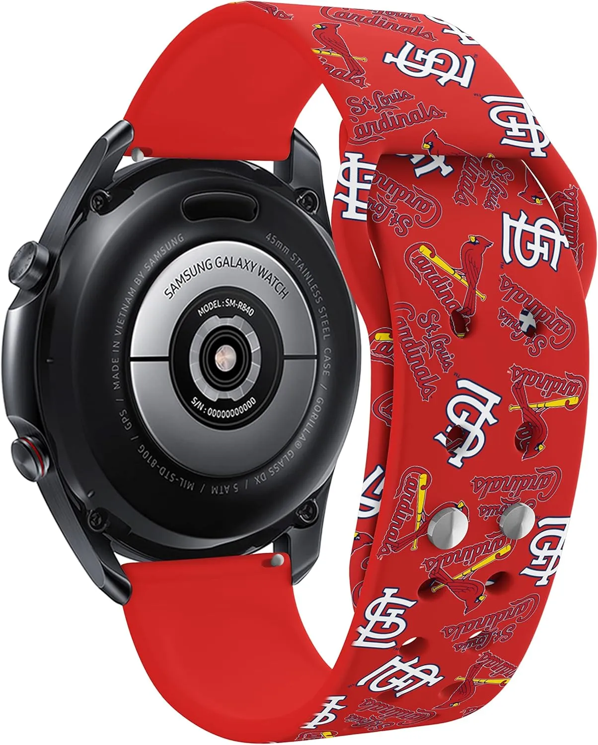 Game Time St. Louis Cardinals Quick Change HD Watch Band Compatible with Samsung and More