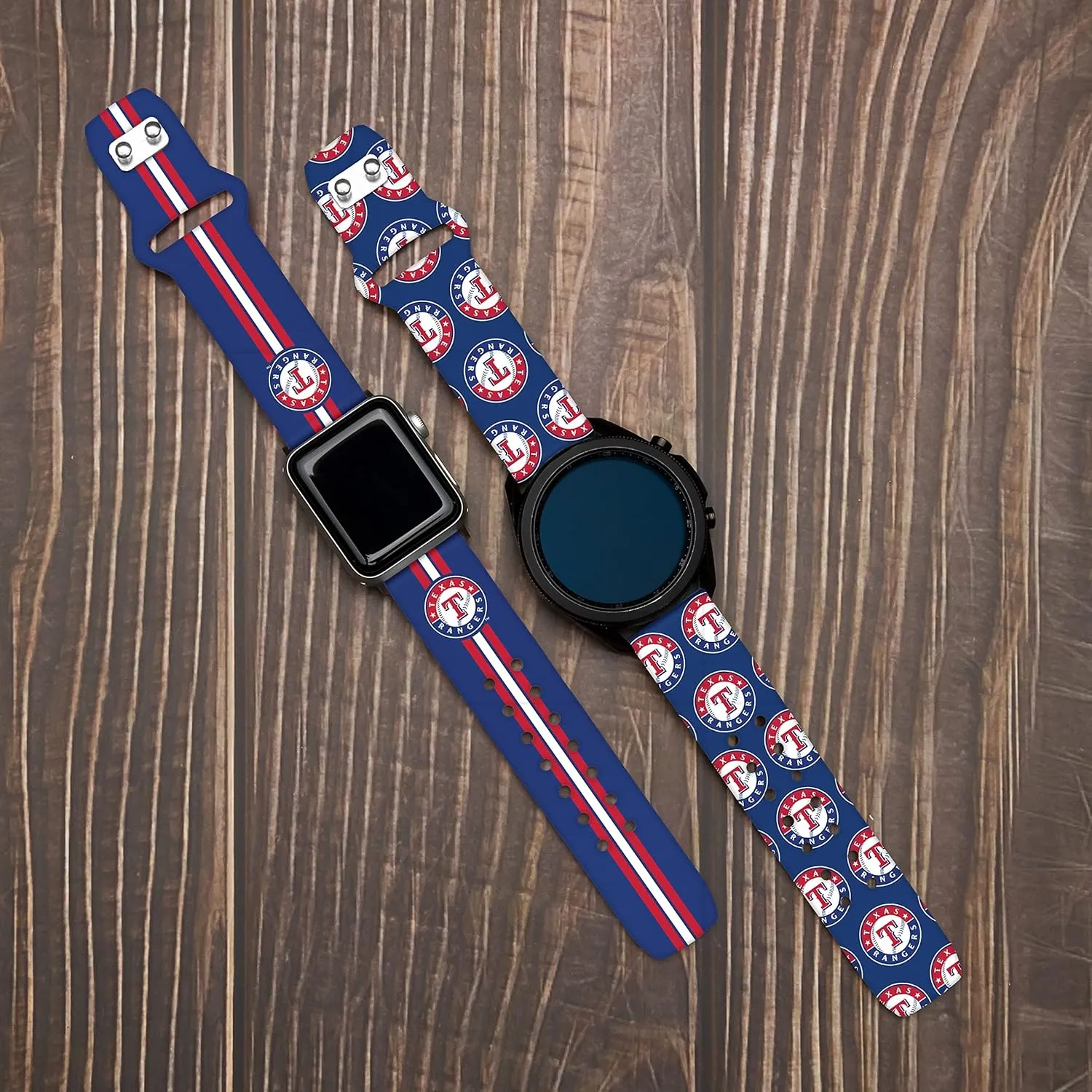 Game Time Texas Rangers Quick Change HD Watch Band Compatible with Samsung and More