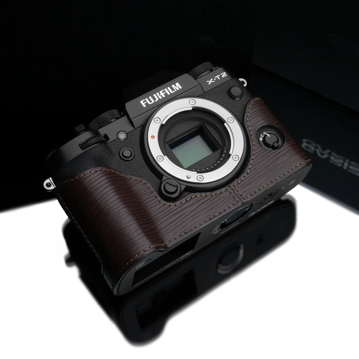 Gariz BL-XT2ABR Leather Camera Half Case Brown for Fujifilm Fuji X-T2 / X-T3
