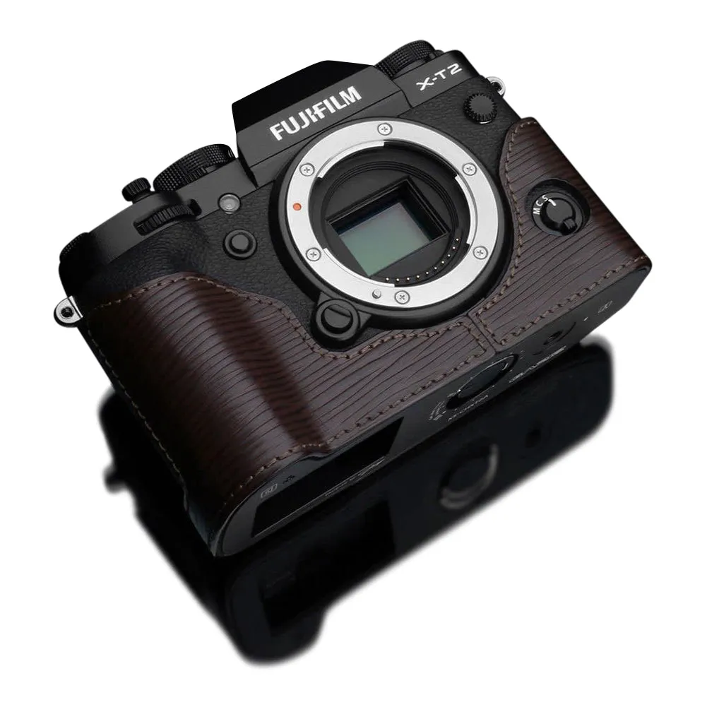 Gariz BL-XT2ABR Leather Camera Half Case Brown for Fujifilm Fuji X-T2 / X-T3