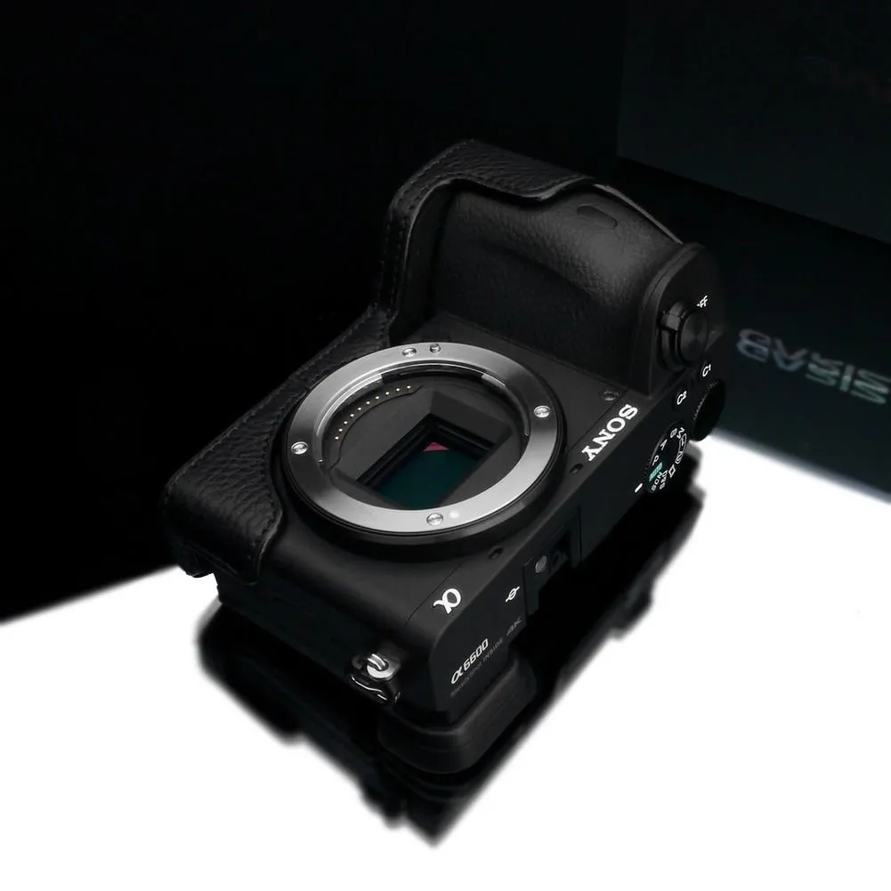 Gariz Black XS-CHA6600BK Genuine Leather Half Case for Sony A6600