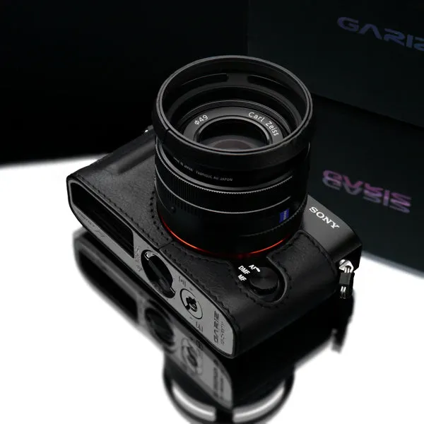 Gariz HG-RX1BK Black Leather Camera Half Case for Sony RX1 RX1R with Hand Grip   Cap Fix