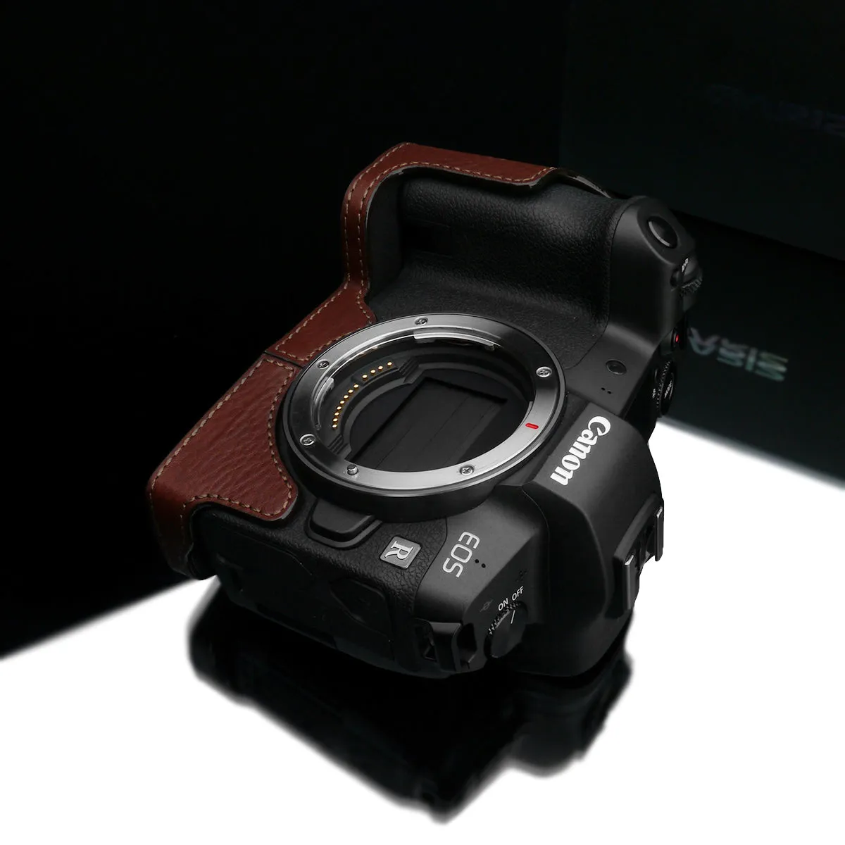 Gariz XS-CHEOSRBR Brown Leather Camera Half Case for Canon EOS R