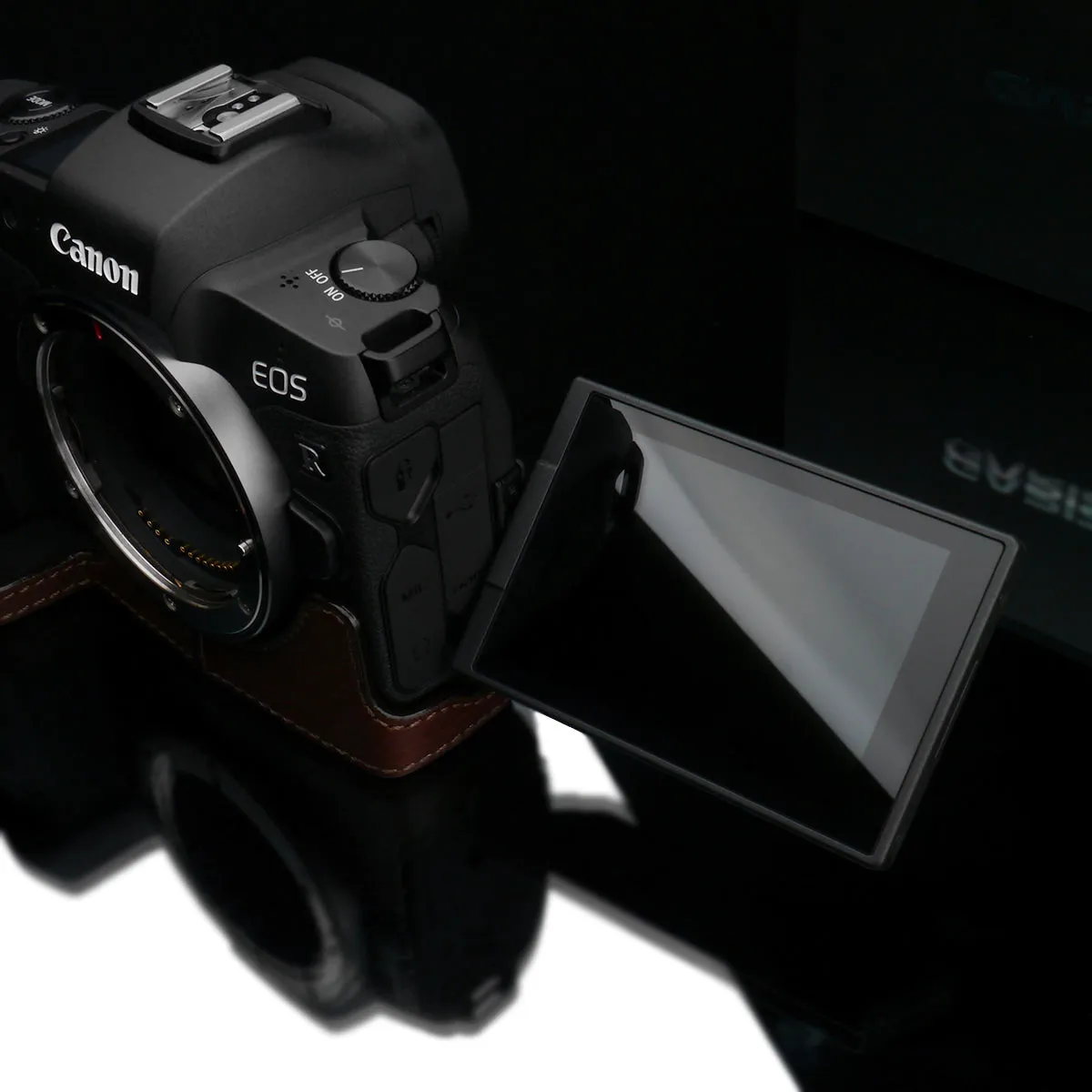 Gariz XS-CHEOSRBR Brown Leather Camera Half Case for Canon EOS R