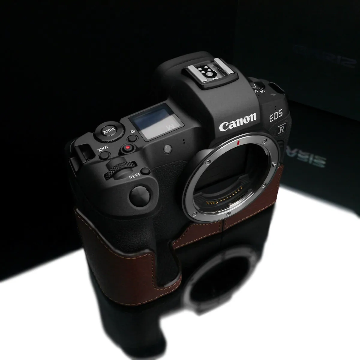 Gariz XS-CHEOSRBR Brown Leather Camera Half Case for Canon EOS R