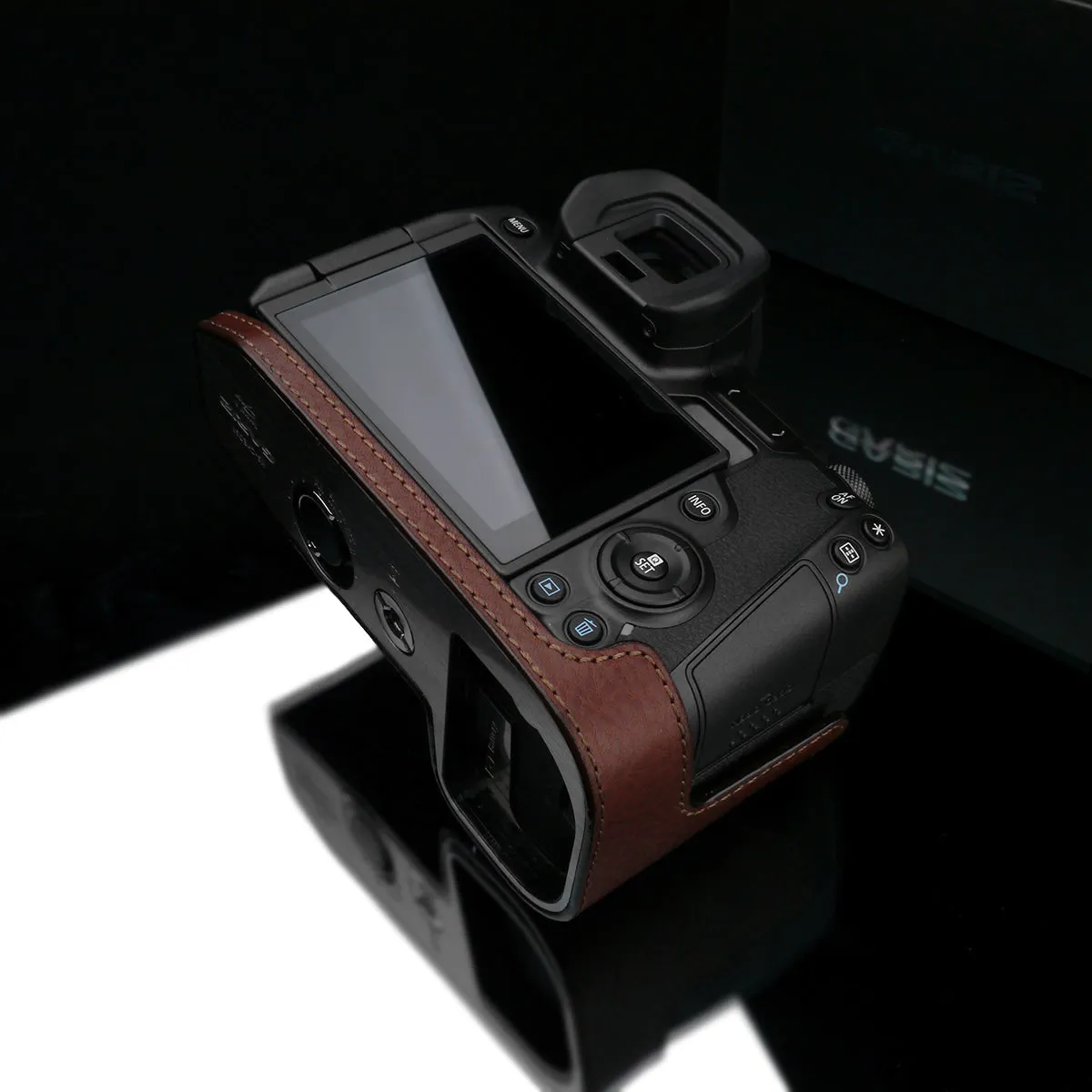 Gariz XS-CHEOSRBR Brown Leather Camera Half Case for Canon EOS R