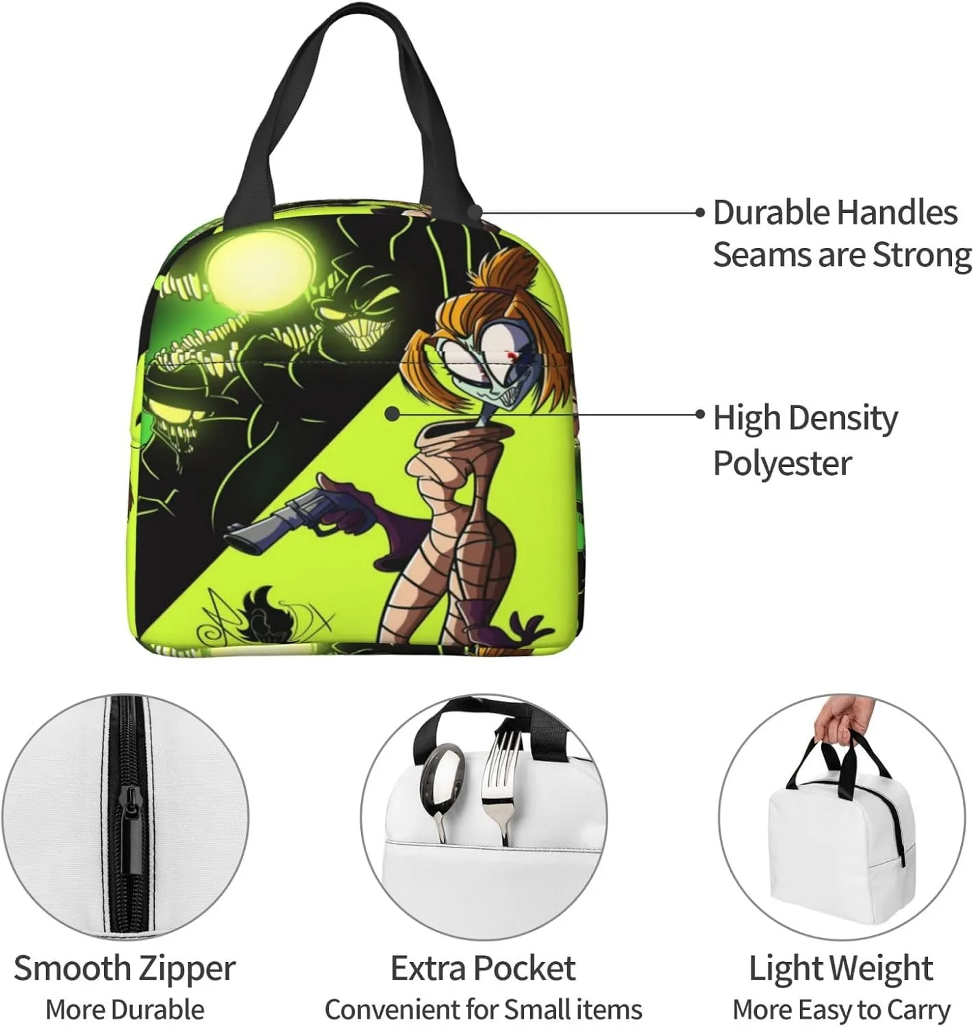 Gaslight District Lunch Box Portable Lnsulation Lunch Bag Tote Bag For Office Work Travel Picnic Unisex