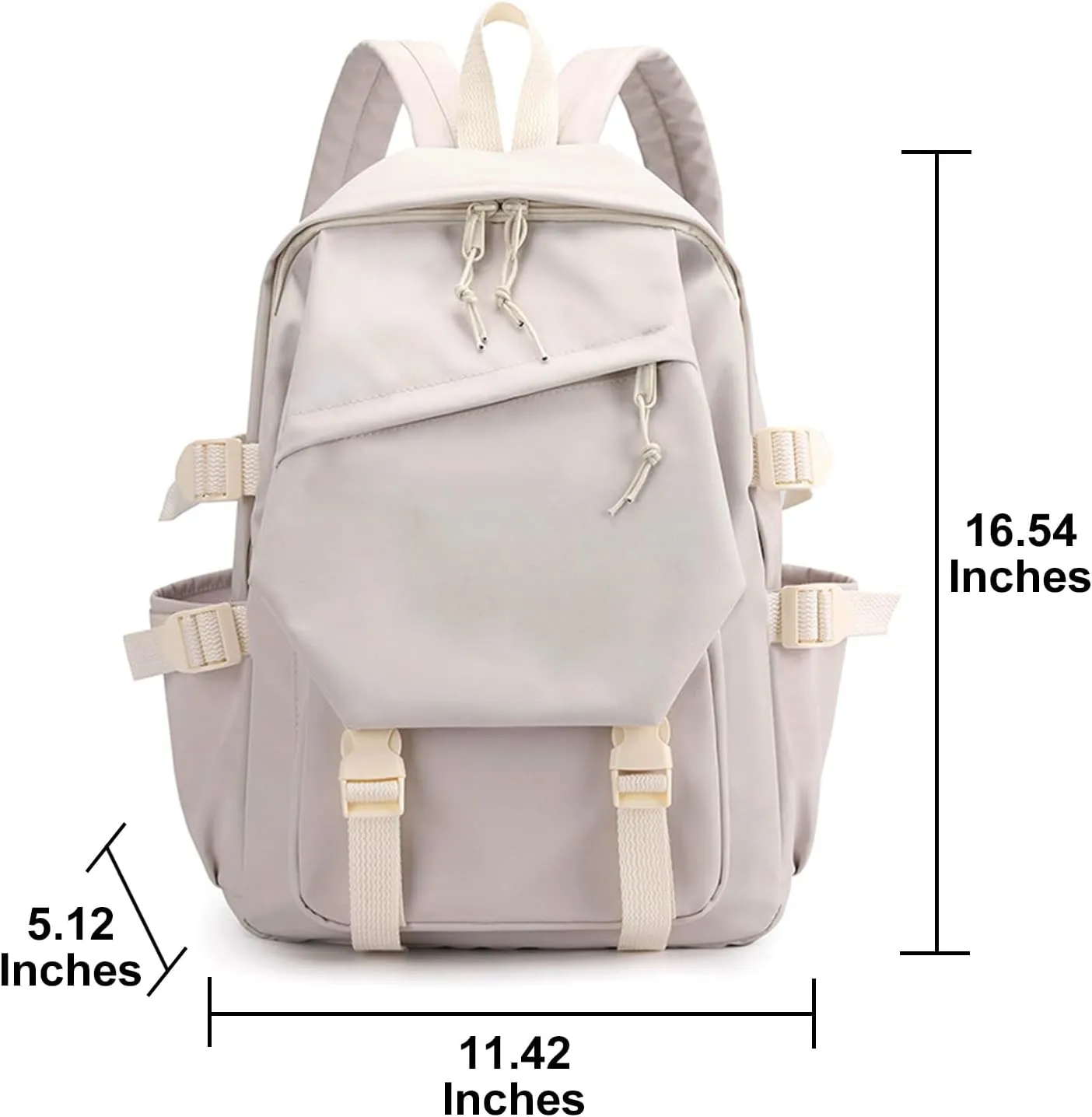 Genshin Impact Backpack Women Men Unisex Scaramouche Rucksack Hu Tao Xiao Bag Kawaii Backpack, Free Keychain (White-Albedo)