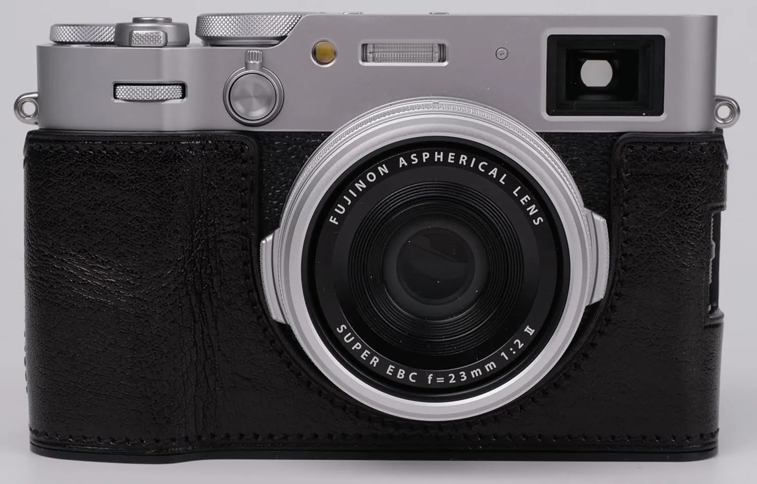 Genuine Leather Camera Half Case for Fujifilm X100VI - Top Layer Cowhide Body   Metal Base Plate - Hand Shank Free Design (Black2)