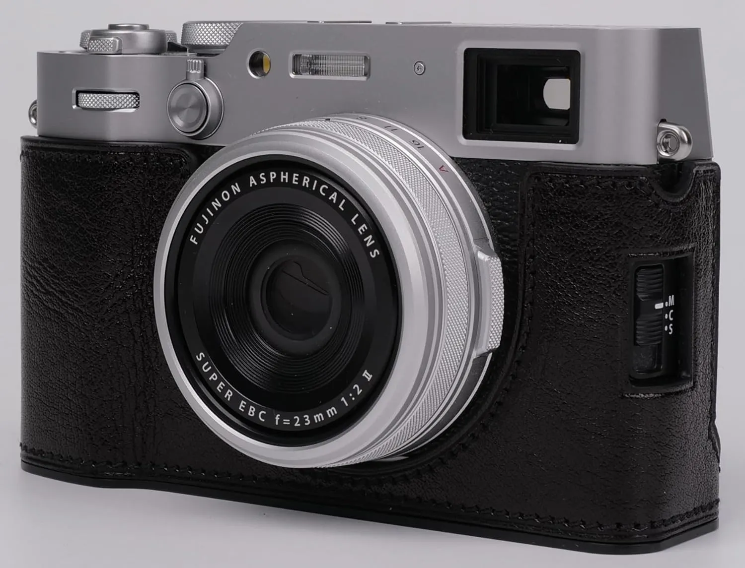 Genuine Leather Camera Half Case for Fujifilm X100VI - Top Layer Cowhide Body   Metal Base Plate - Hand Shank Free Design (Black2)