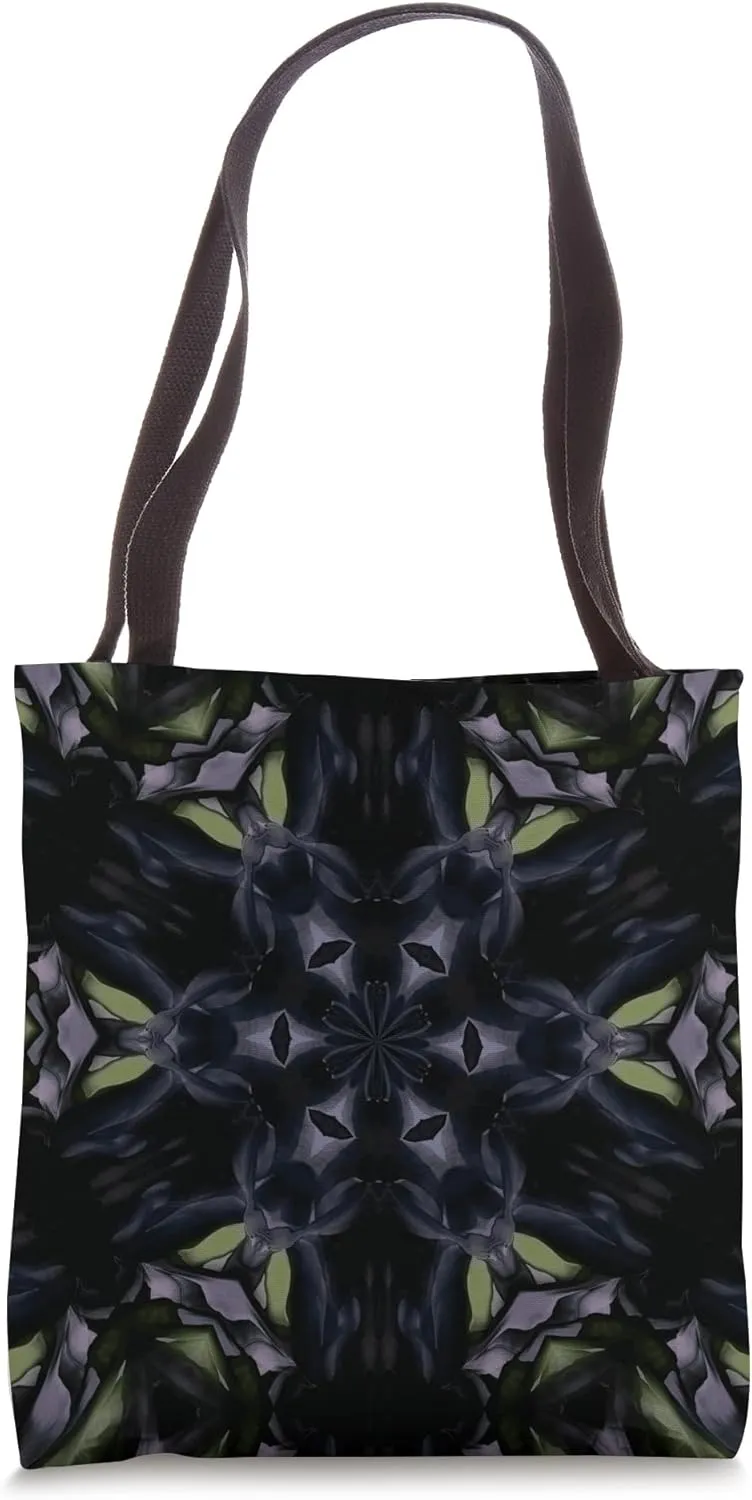 Geometric Hexagonal Mandala Pattern Blue Green Tote Bag