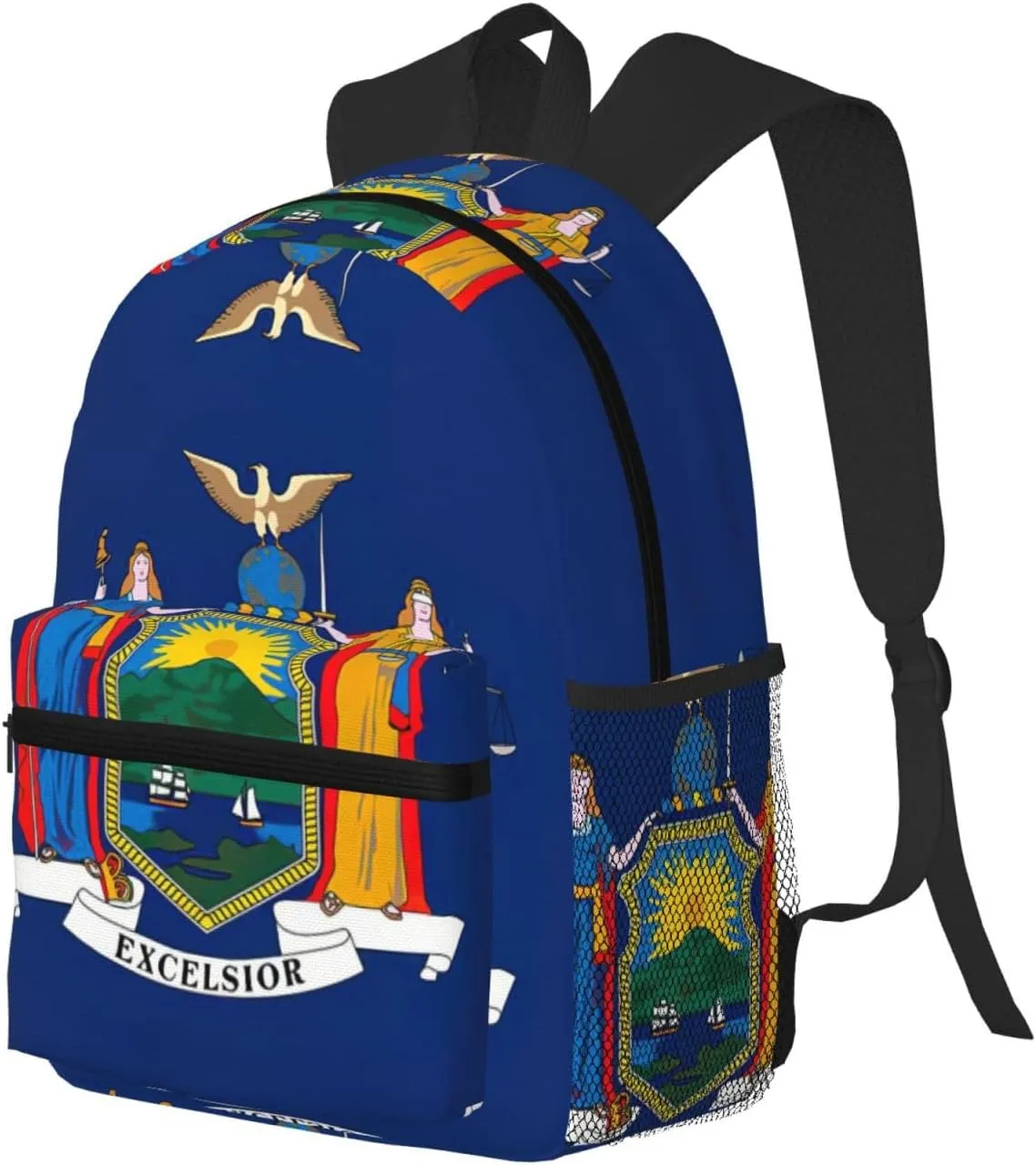 GeRRiT New York State Flag Print Casual Backpack For Women, Travel Daypack,Waterproof Gym Backpack For Men Book Bags