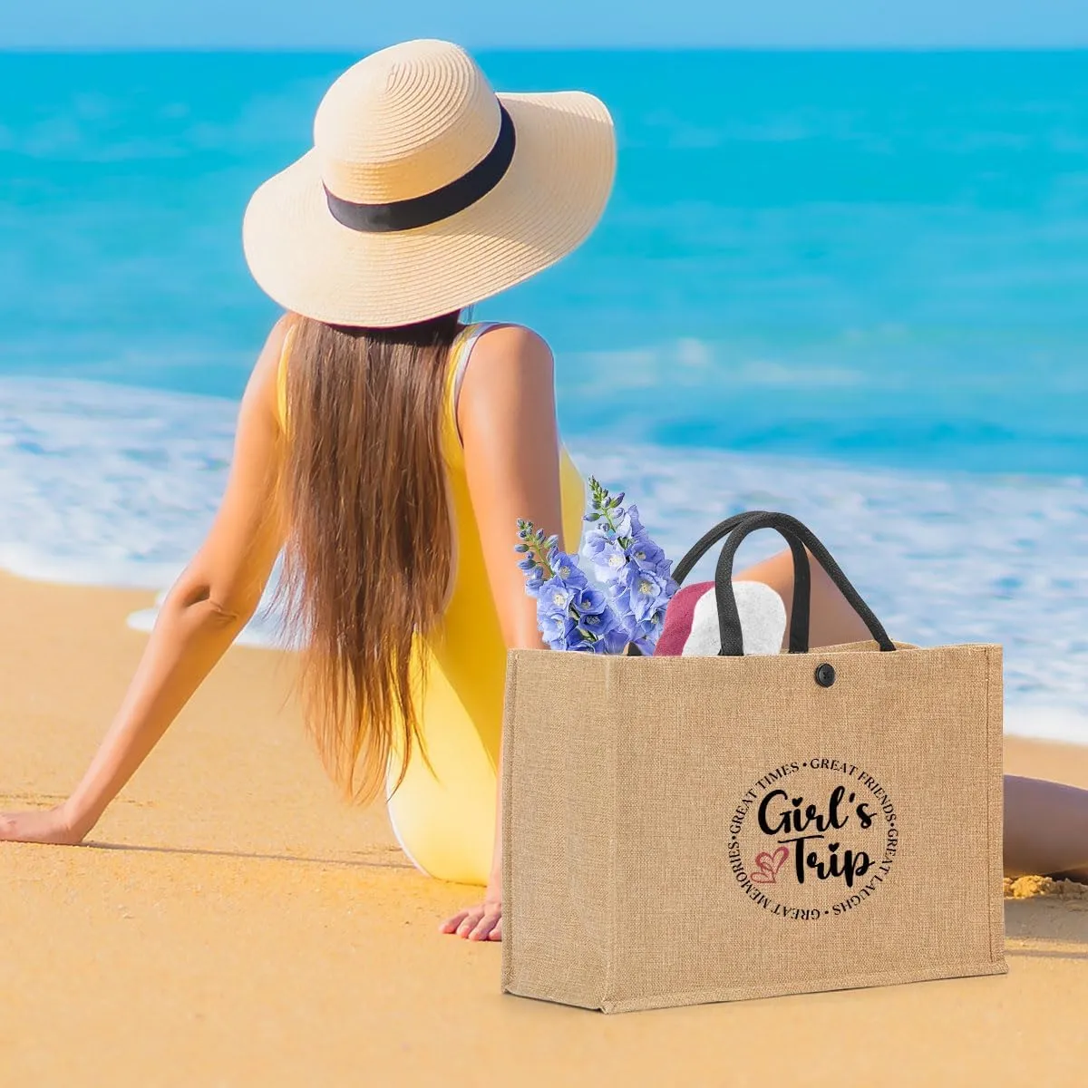 Girls Trip Gifts Tote Bag for Women's Weekend & Beach Trips