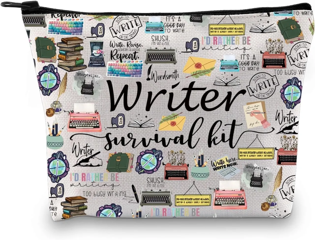 GJTIM Author Gift Journalist Novelist Gift Writers Cosmetic Bag Writer Survival Kit Gift for Writers (Survival Writer 2 Bag)