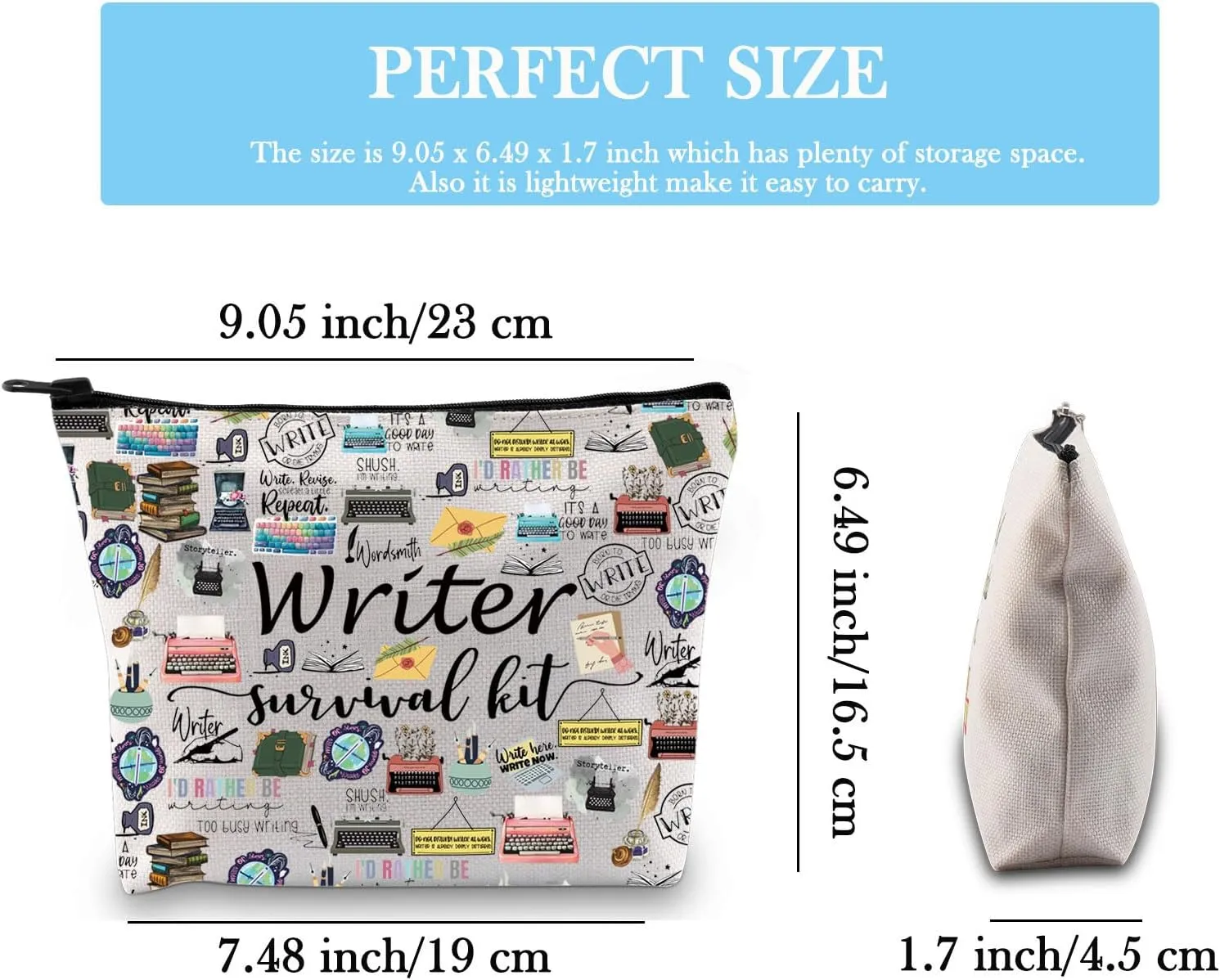 GJTIM Author Gift Journalist Novelist Gift Writers Cosmetic Bag Writer Survival Kit Gift for Writers (Survival Writer 2 Bag)