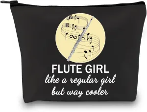 GJTIM Flute Player Gift Flute Lover Gift Marching Band Flutist Makeup Bag Travel Zipper Pouch for Flutists