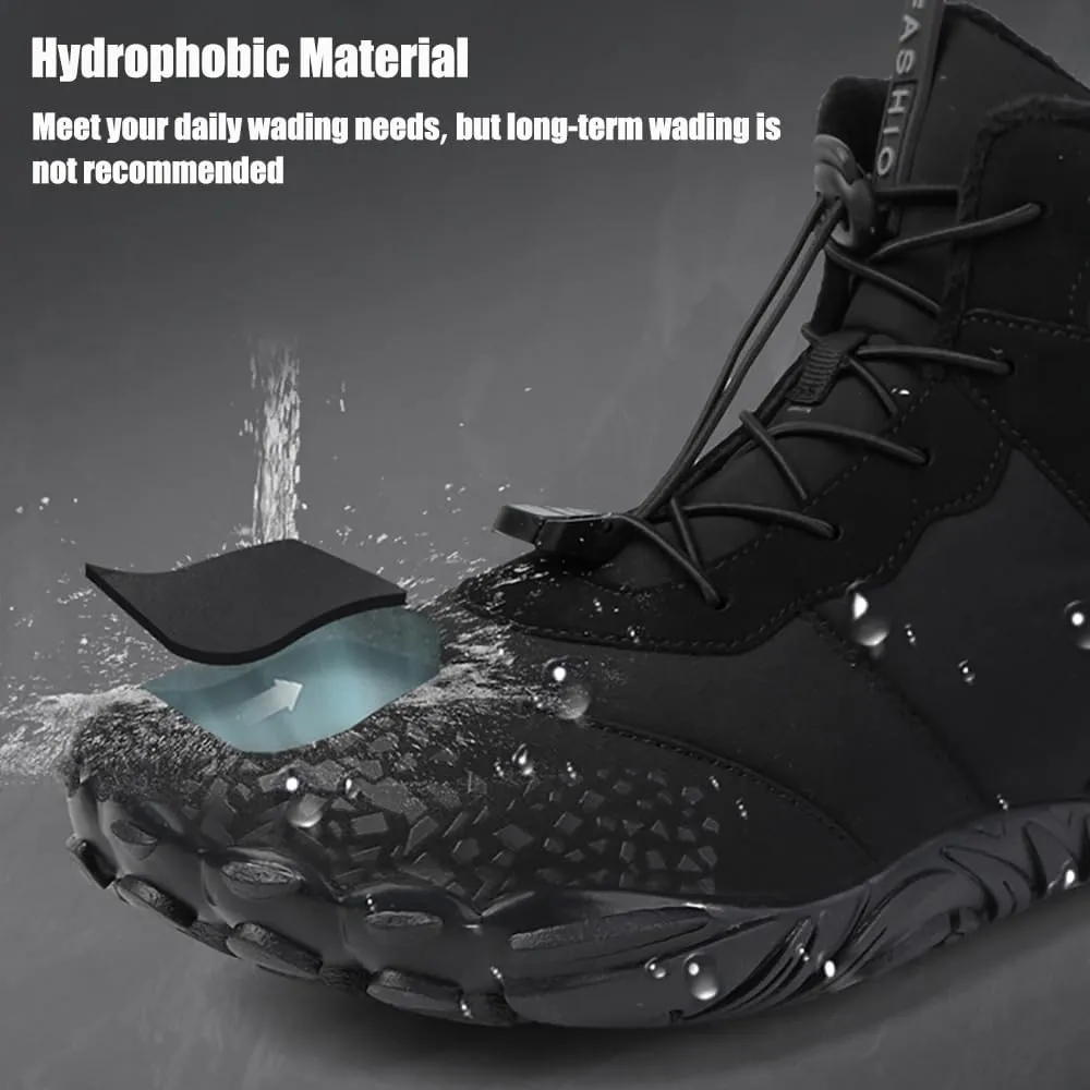 Glacia Barefoot Shoes Women Men, 2025 New Winter Warm Comfortable Non-Slip Barefoot Boots
