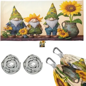 Gnomes with Sunflowers Camping Hammock, 330 lbs with 2 Tree Straps, Carry Bag, Single Portable Hammock for Outdoor/Indoor, Hiking, Beach, Backpacking, Travel