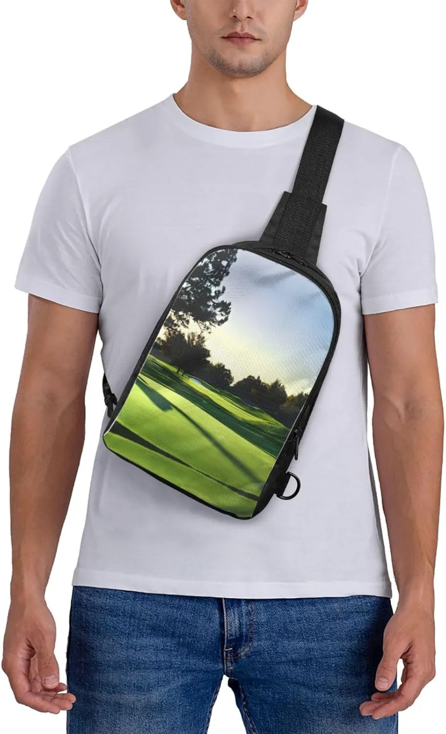 Golf Course Dual Pocket Chest Bag - Versatile Purse, Sling Purse - Ideal for Concerts, Sports, Travelling, & More