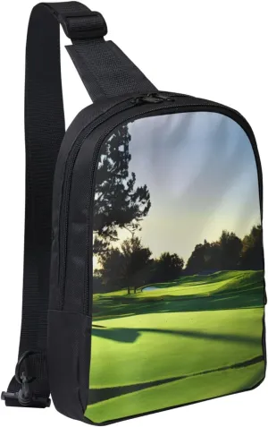 Golf Course Dual Pocket Chest Bag - Versatile Purse, Sling Purse - Ideal for Concerts, Sports, Travelling, & More